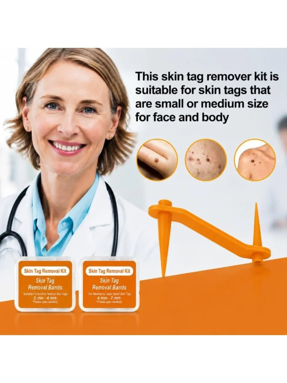 Effective Skin Tag Remover Kit - FDA-Cleared Device for Safe Home Use (Blue)